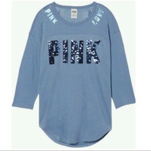 Victoria’s Secret Pink 3/4 Sleeve Bling Top